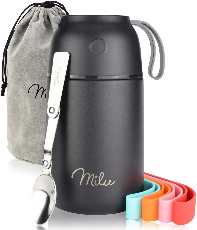 Milu Lunchbox-Set (9-tlg.) - 650 ml - schwarz