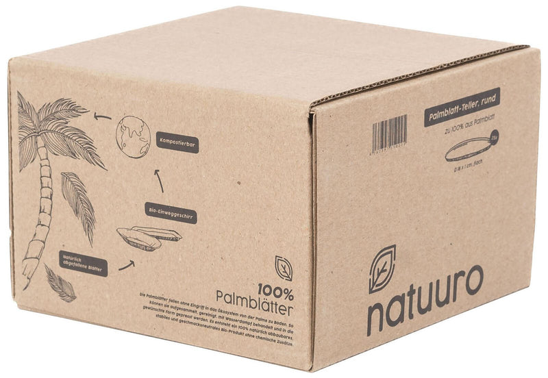 natuuro® Palmblatt-Teller 18 cm braun
