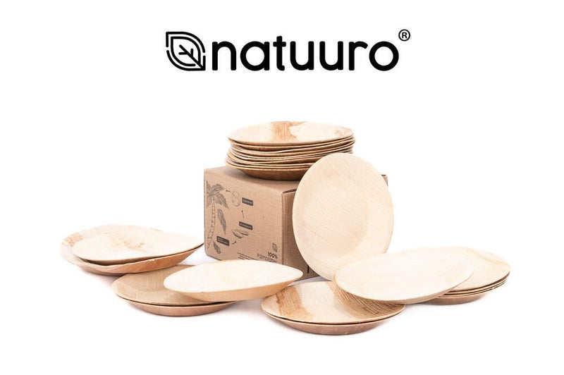 natuuro® Palmblatt-Teller 18 cm braun