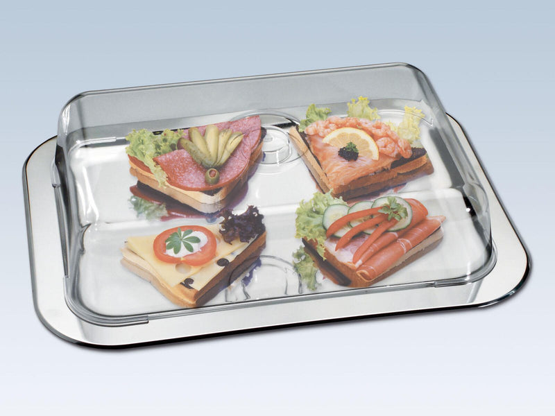 chg Frischhalteplatte 8.5 cm hoch silber, transparent