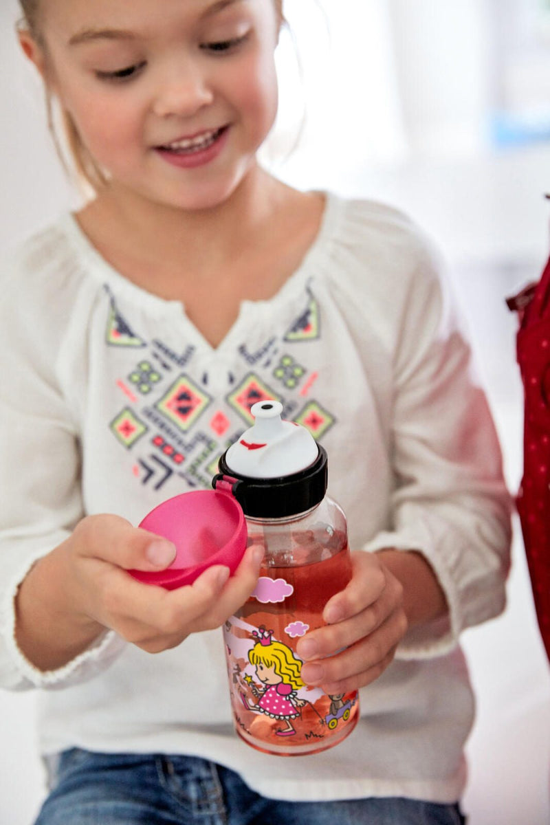 emsa Kinder Trinkflasche & Lunchbox Flasche: 0,4 l, Brotdose: 7,0 x 18,0 cm transparent, rosa