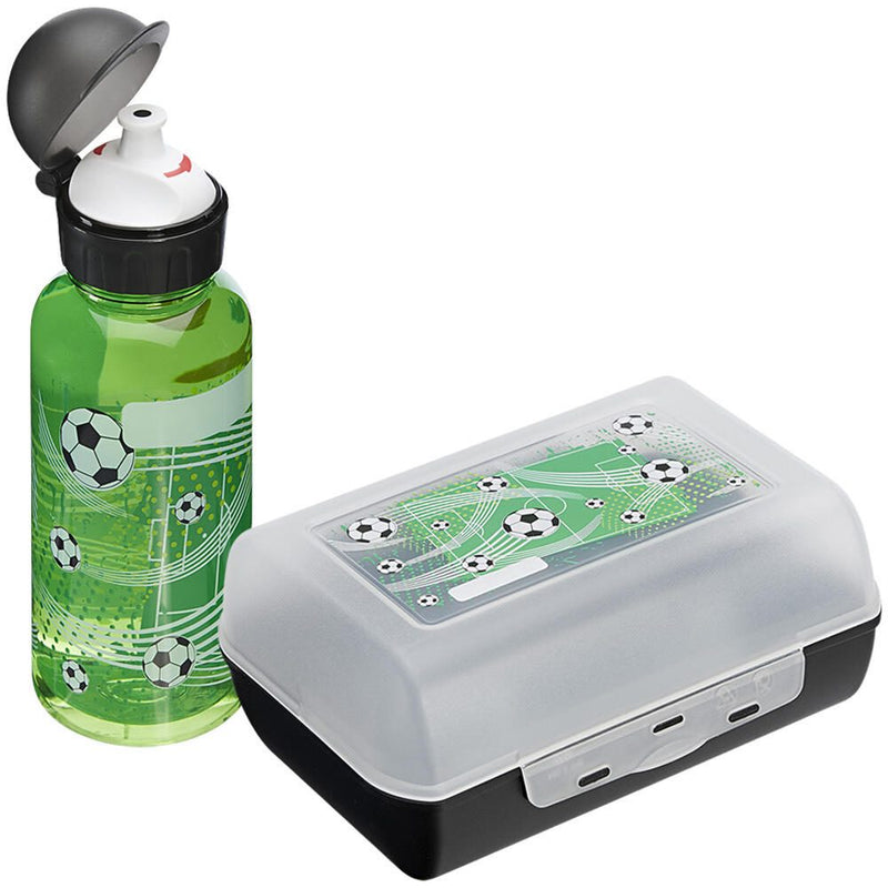 emsa Kinder Trinkflasche & Lunchbox Flasche: 0,4 l, Brotdose: 7,0 x 18,0 cm transparent, grün