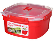 sistema® Mikrowellen-Dampfgarer 10.5 cm hoch rot, transparent
