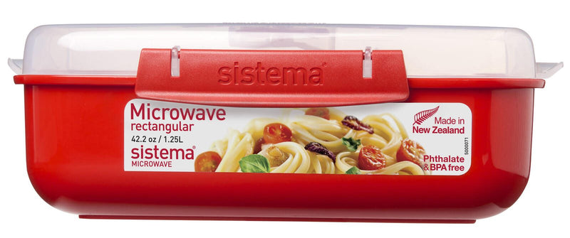 sistema® Mikrowellendose 7.8 cm hoch rot, transparent