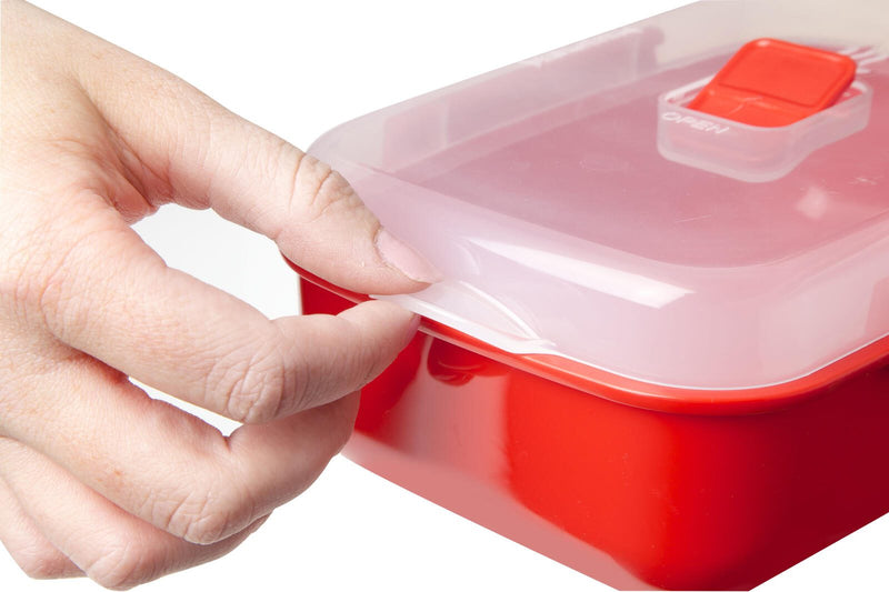 sistema® Mikrowellendose 7.8 cm hoch rot, transparent