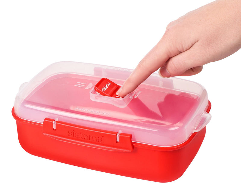 sistema® Mikrowellendose 7.8 cm hoch rot, transparent