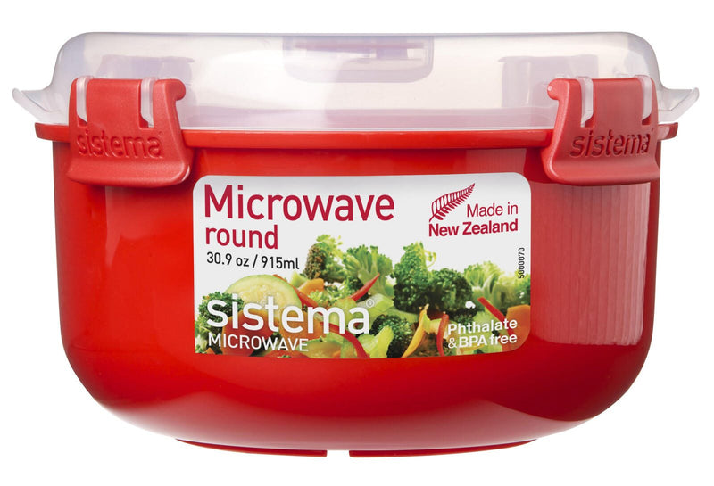 sistema® Mikrowellentopf 9.3 cm hoch rot, transparent