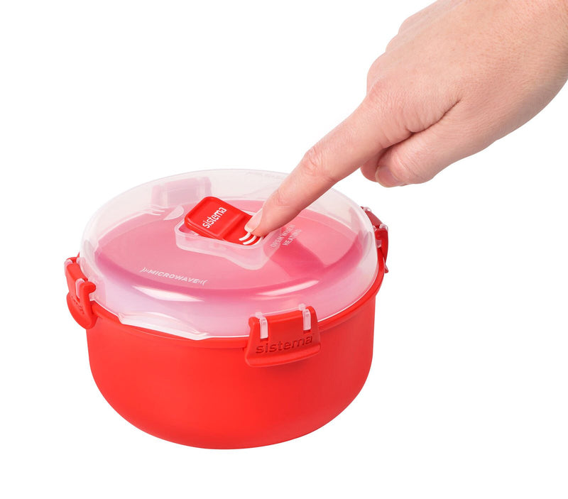 sistema® Mikrowellentopf 9.3 cm hoch rot, transparent