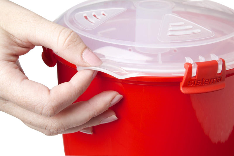 sistema® Mikrowellen-Reiskocher 16.1 cm hoch rot, transparent