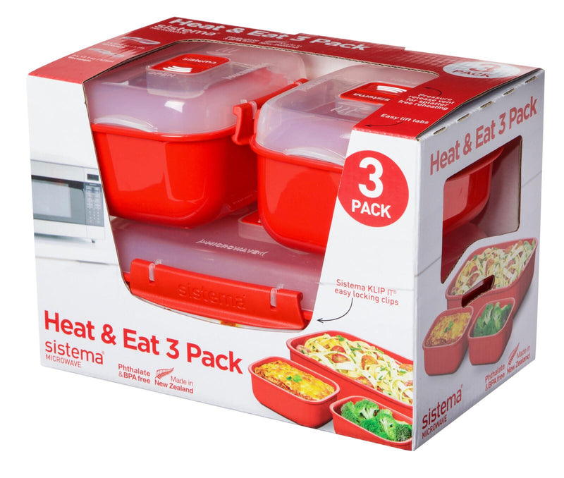 sistema® Mikrowellen-Set rot, transparent