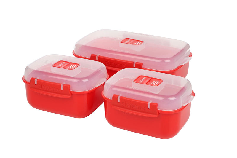 sistema® Mikrowellen-Set rot, transparent
