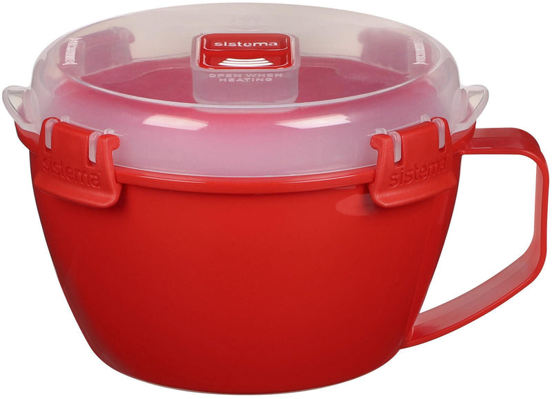 sistema® Mikrowellentopf 9.7 cm hoch rot, transparent
