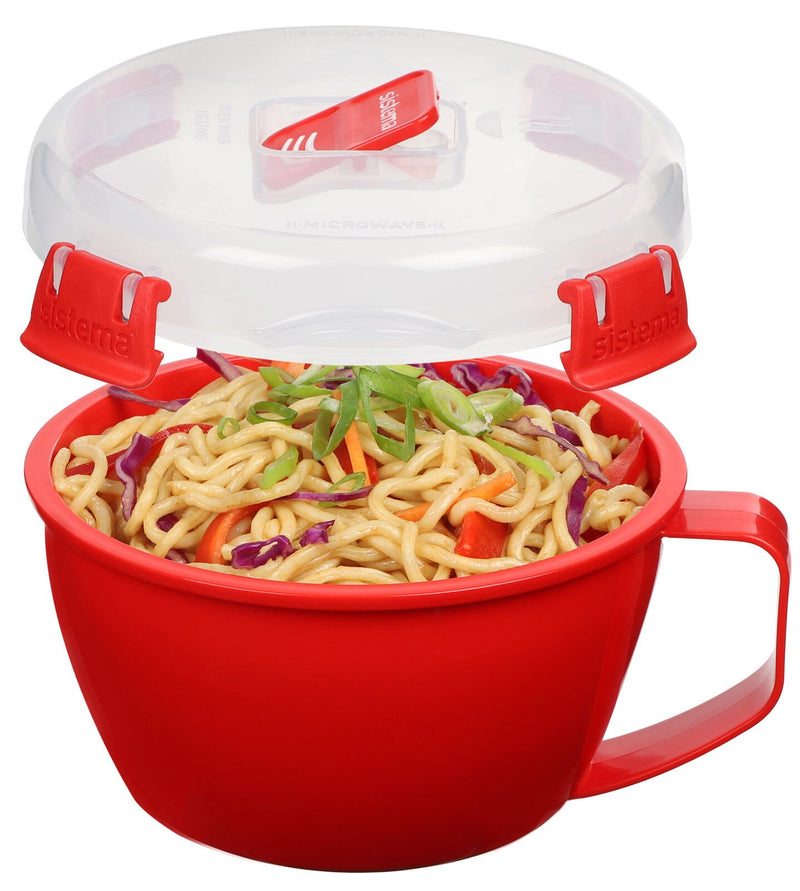 sistema® Mikrowellentopf 9.7 cm hoch rot, transparent