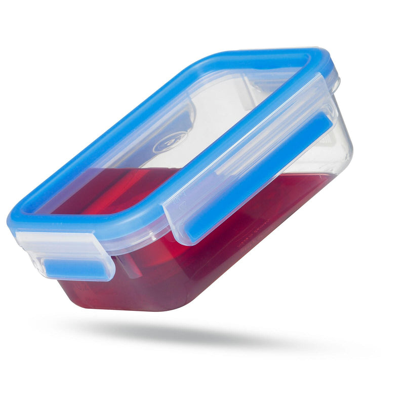 emsa Frischhaltedosen-Set CLIP & CLOSE 7 cm hoch 1,0 l transparent, blau