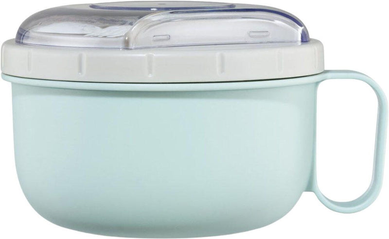 xavax® Lunchbox 10 cm hoch 1,1 l pastellblau, transparent, grau, weiß