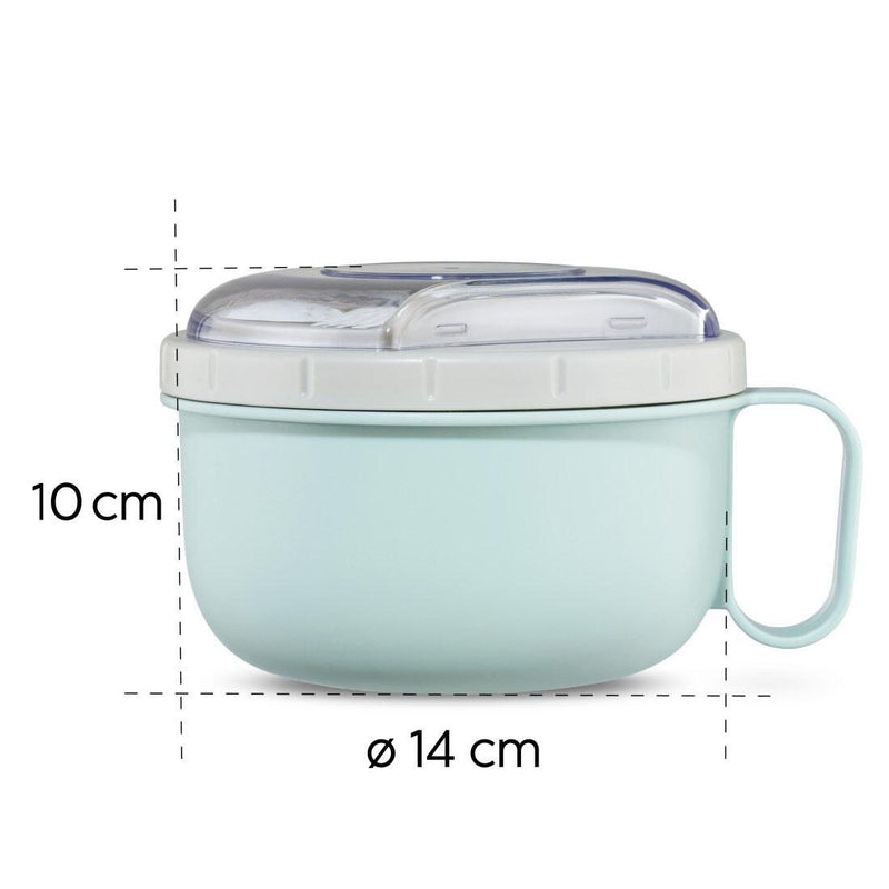 xavax® Lunchbox 10 cm hoch 1,1 l pastellblau, transparent, grau, weiß
