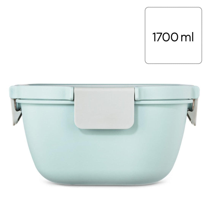 xavax® Lunchbox 9.5 cm hoch 1,7 l pastellblau, grau