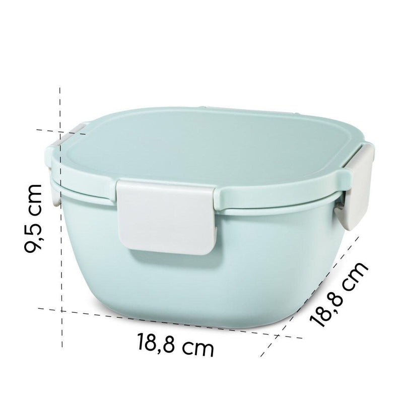 xavax® Lunchbox 9.5 cm hoch 1,7 l pastellblau, grau