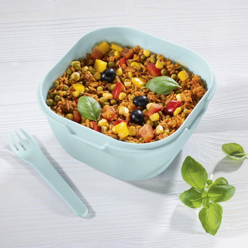 xavax® Lunchbox 9.5 cm hoch 1,7 l pastellblau, grau