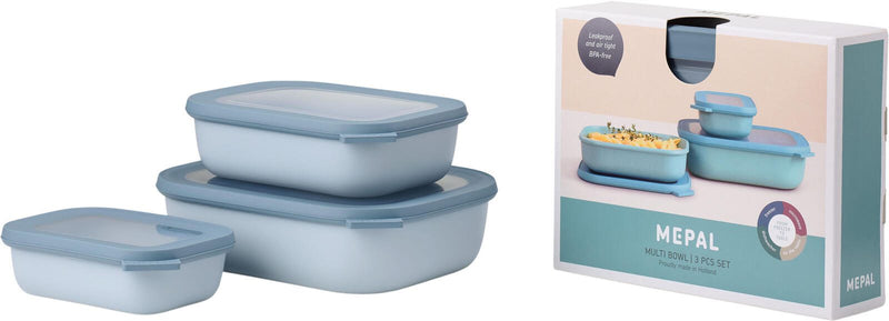 MEPAL Frischhaltedose Cirqula 7 cm hoch 0,5/1,0/2,0 l nordic blue