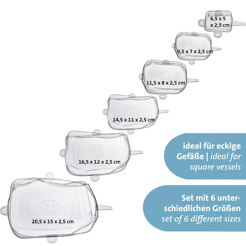WESTMARK Frischhaltedeckel-Set Silikon Square transparent