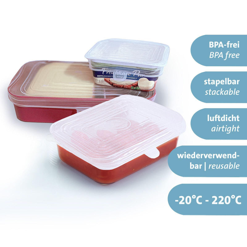 WESTMARK Frischhaltedeckel-Set Silikon Square transparent
