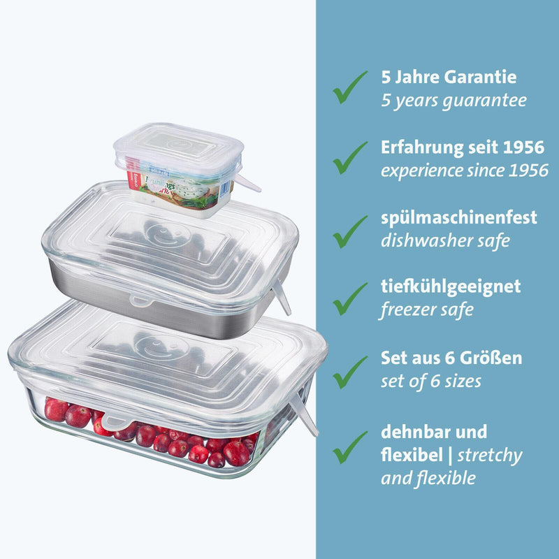 WESTMARK Frischhaltedeckel-Set Silikon Square transparent