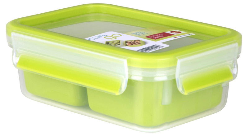 emsa Lunchbox CLIP & GO 7 cm hoch 1,0 l transparent/grün