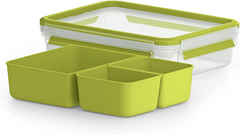 emsa Lunchbox CLIP & GO 5.8 cm hoch 1,2 l transparent/grün