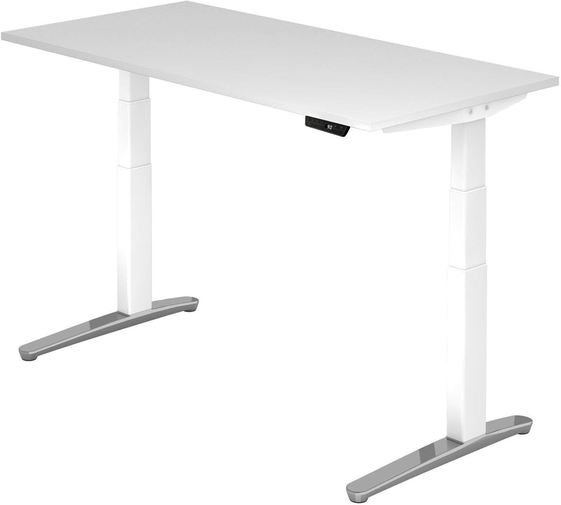 HAMMERBACHER elektrisch höhenverstellbarer Schreibtisch VXBHM16/W/WC weiß