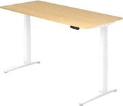 HAMMERBACHER VXBHM19/3/WW elektrisch höhenverstellbarer Schreibtisch 65 - 130 cm ahorn / weiß