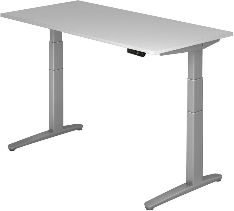 HAMMERBACHER elektrisch höhenverstellbarer Schreibtisch VXBHM16/5/SS lichtgrau