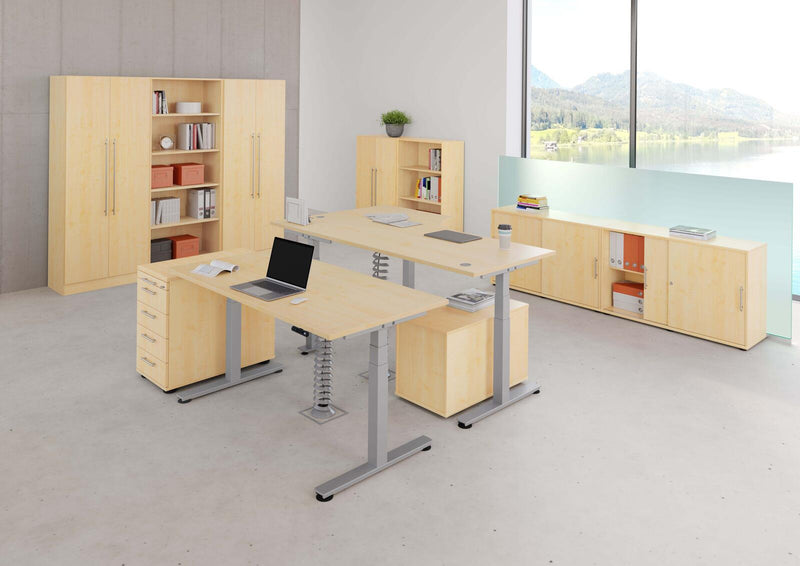 HAMMERBACHER elektrisch höhenverstellbarer Schreibtisch VXDSM16/3/S ahorn