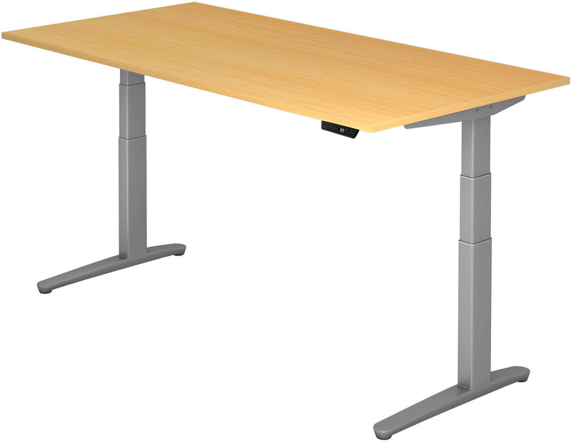 HAMMERBACHER elektrisch höhenverstellbarer Schreibtisch VXBHM2E/6/SS buche