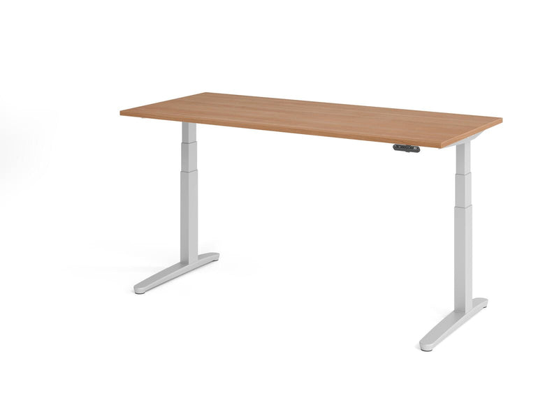 HAMMERBACHER elektrisch höhenverstellbarer Schreibtisch VXBHM19/N/SS nussbaum