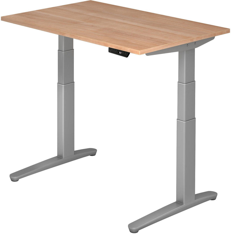 HAMMERBACHER elektrisch höhenverstellbarer Schreibtisch VXBHM12/N/SS nussbaum