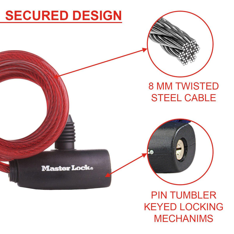 Master Lock® Fahrradschloss 1.8 m mehrfarbig