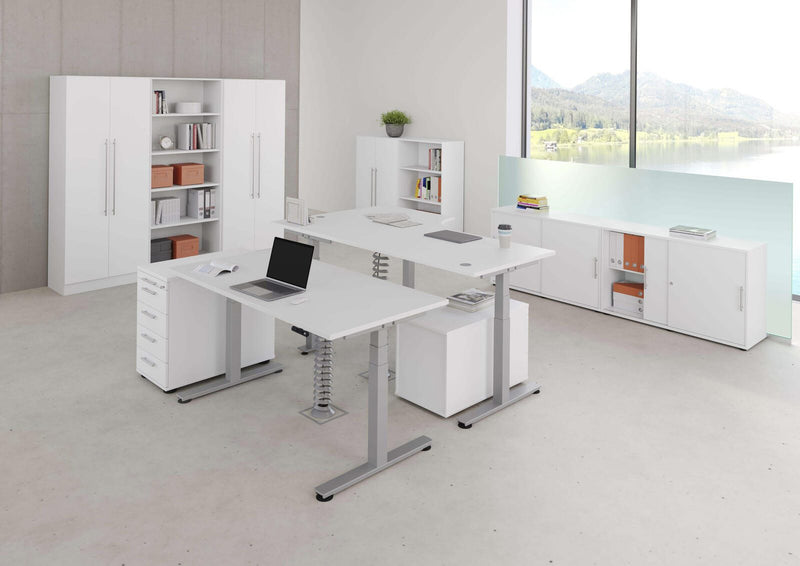 HAMMERBACHER Schreibtisch VXDSM19/W/G weiß