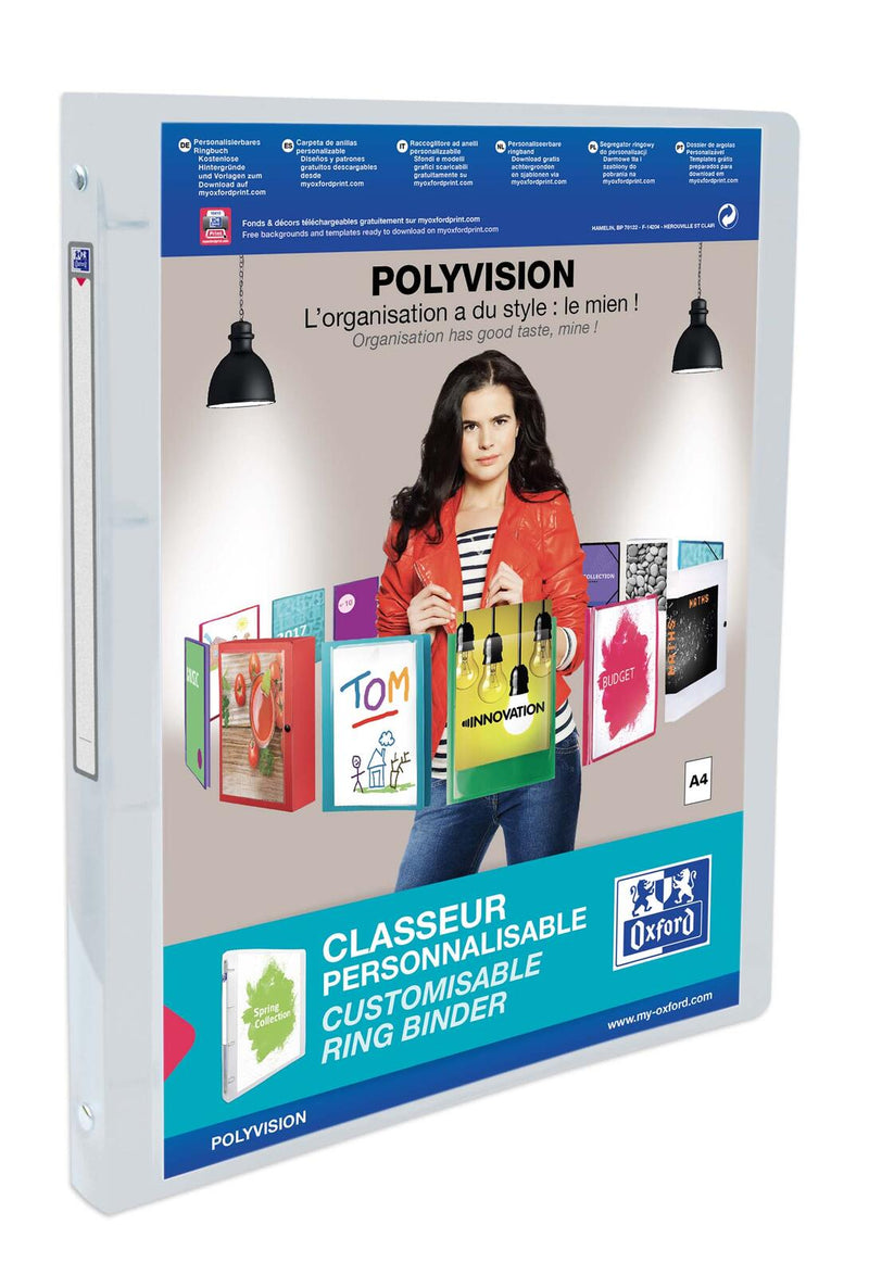 OXFORD Präsentationsringbücher 4-Ringe DIN A4 2 cm transparent