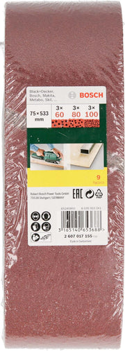 BOSCH Schleifband-Set 9-teilig