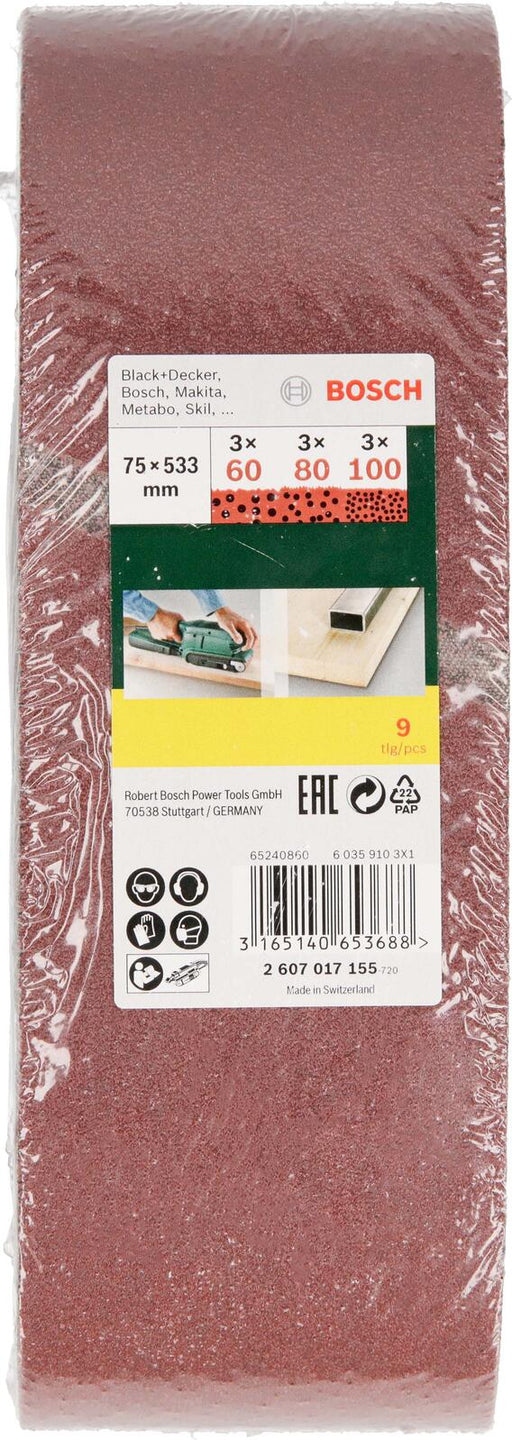 BOSCH Schleifband-Set 9-teilig