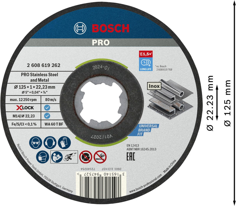 BOSCH Trennscheiben X-LOCK Standard for Inox