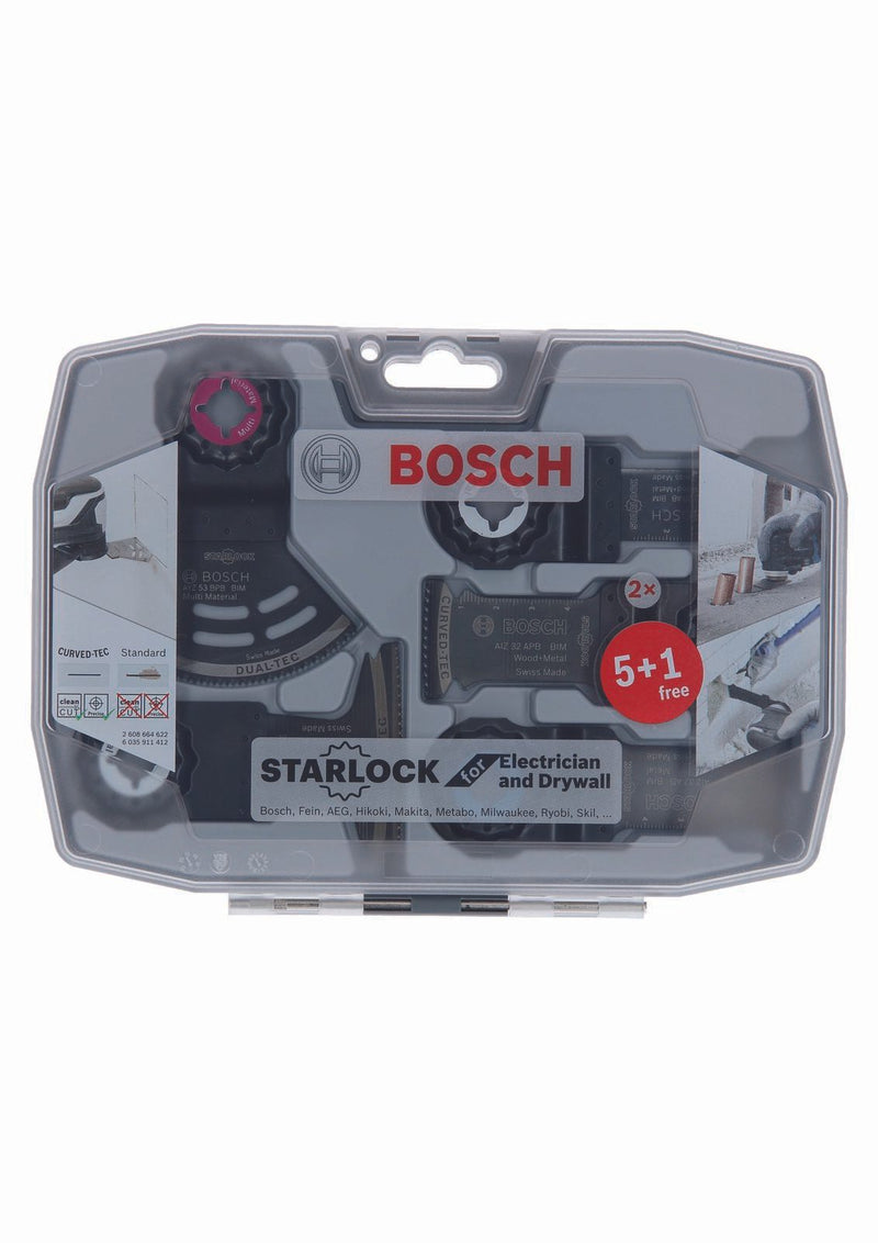BOSCH Starlock Set für Elektriker und Trockenbauer Tauchsägeblätter-Set 6-teilig