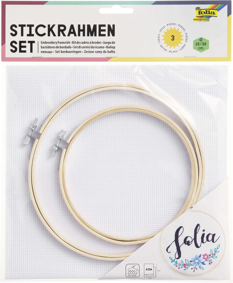 folia Stickbild mit Stickrahmen