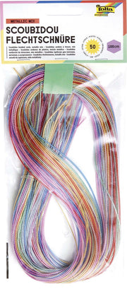 folia Bastelset Flechtschnüre Metallic Mix