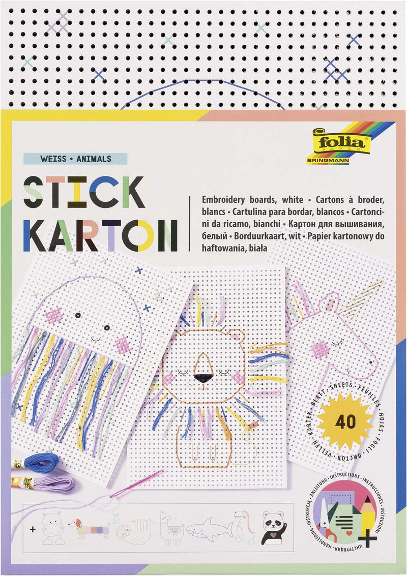 folia Stickbild Stickkarton Animal