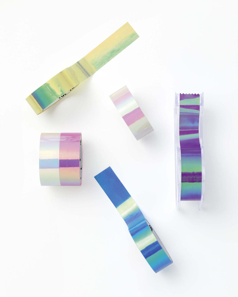 folia Magic Rainbow Deko-Klebeband 12 mm x 2 m irisieren blau, lila, flieder, weiß, gelb