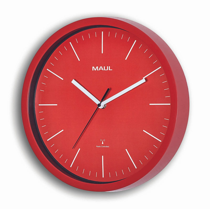 MAUL Funkwanduhr MAULjump Ø 31 cm rot