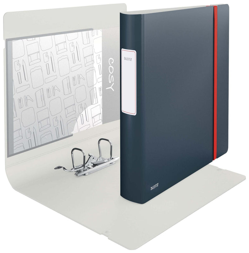 LEITZ Ordner Rückenbreite 6.5 cm DIN A4 stabile Pappe samtgrau