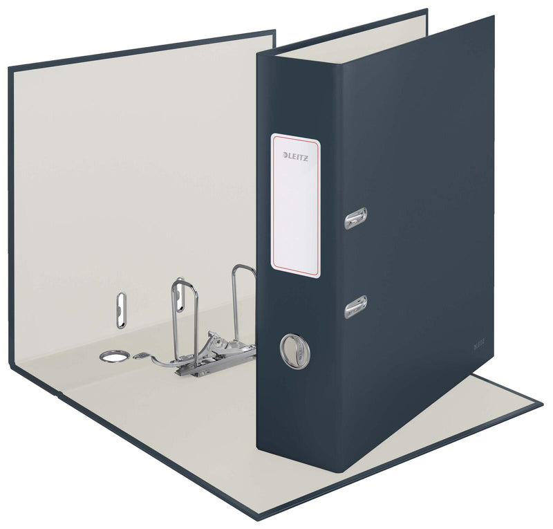 LEITZ Ordner Rückenbreite 8 cm DIN A4 stabile Pappe samtgrau